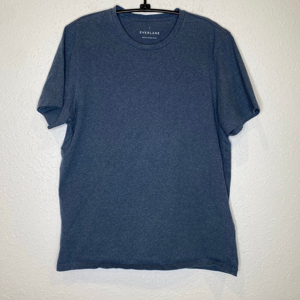 Everlane Blue Crew Neck Unisex T-Shirt EUC Sz M Cotton Sustainable Contemporary